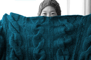 February 6, finally finished knitting a blanket for Zoë